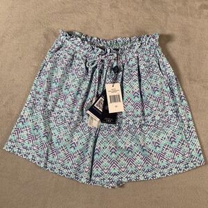 Cabana Life‎ Shorts Womens XS Naples Paperbag Waist Tassel UPF 50+ Blue New